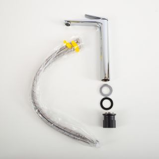 Смеситель для накладной раковины без донного клапана BelBagno UNIQUE-LMC-CRM-W0